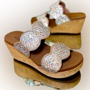 Corkys Rhinestone Wedge Sandal.  New in box.